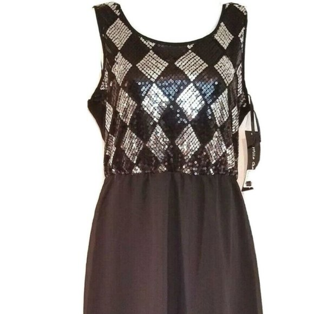 Mlle Gabrielle Dress Silver‎ Sequined Sleeveless